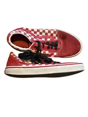 Vans Old Skool different size 6/3 2 different size Red Checkerboard Skate Shoes - Apparel
