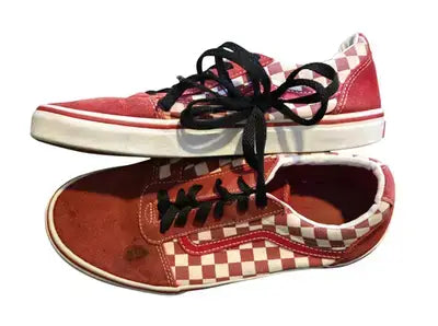 Vans Old Skool different size 6/3 2 different size Red Checkerboard Skate Shoes - Apparel