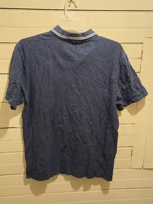 Vans Polo Shirt Mens L Navy Short Sleeve Striped Collar Logo Casual Cotton - Apparel & Merchandise