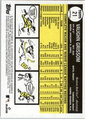 Vaughn Grissom - 2024 Topps Archives - #21 - Baseball - Baseball Card Single