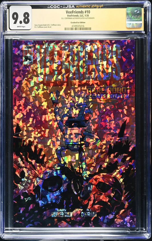 VeeFriends Comic Book #10: Rare Robot Cracked Ice /199 CGC 9.8 JSA DJ Coffman Signed - Comic Book