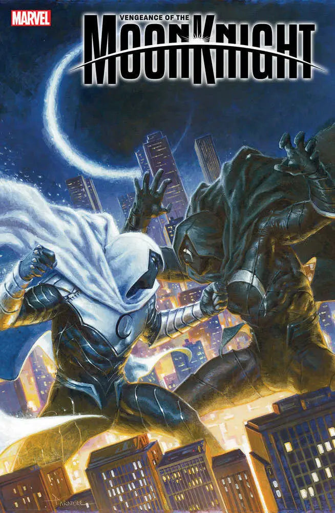 Moon Knight in action on Vengeance Of The Moon Knight #8 comic book cover art