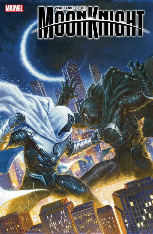 Moon Knight in action on Vengeance Of The Moon Knight #8 comic book cover art