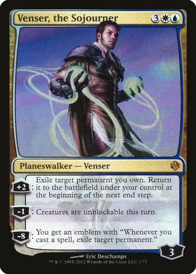 Venser, the Sojourner card from Duel Decks: Venser vs. Koth with exile target permanent ability