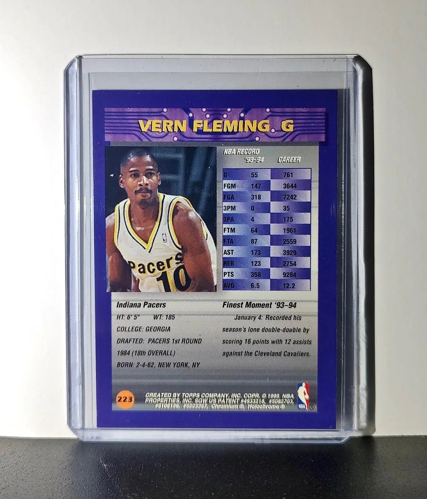 Vern Fleming 1994-95 Topps Finest #223 Basketball Card - Basketball Card Single