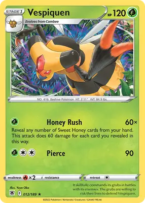 Vespiquen - Astral Radiance - 012/189 - Reverse Holo LP Pokemon - Pokémon Card Single