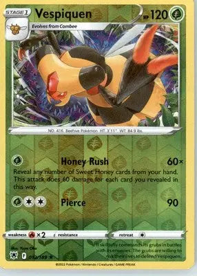 Vespiquen - SWSH10: Astral Radiance - Reverse Holo LP - #012/189 - Pokémon Card Single