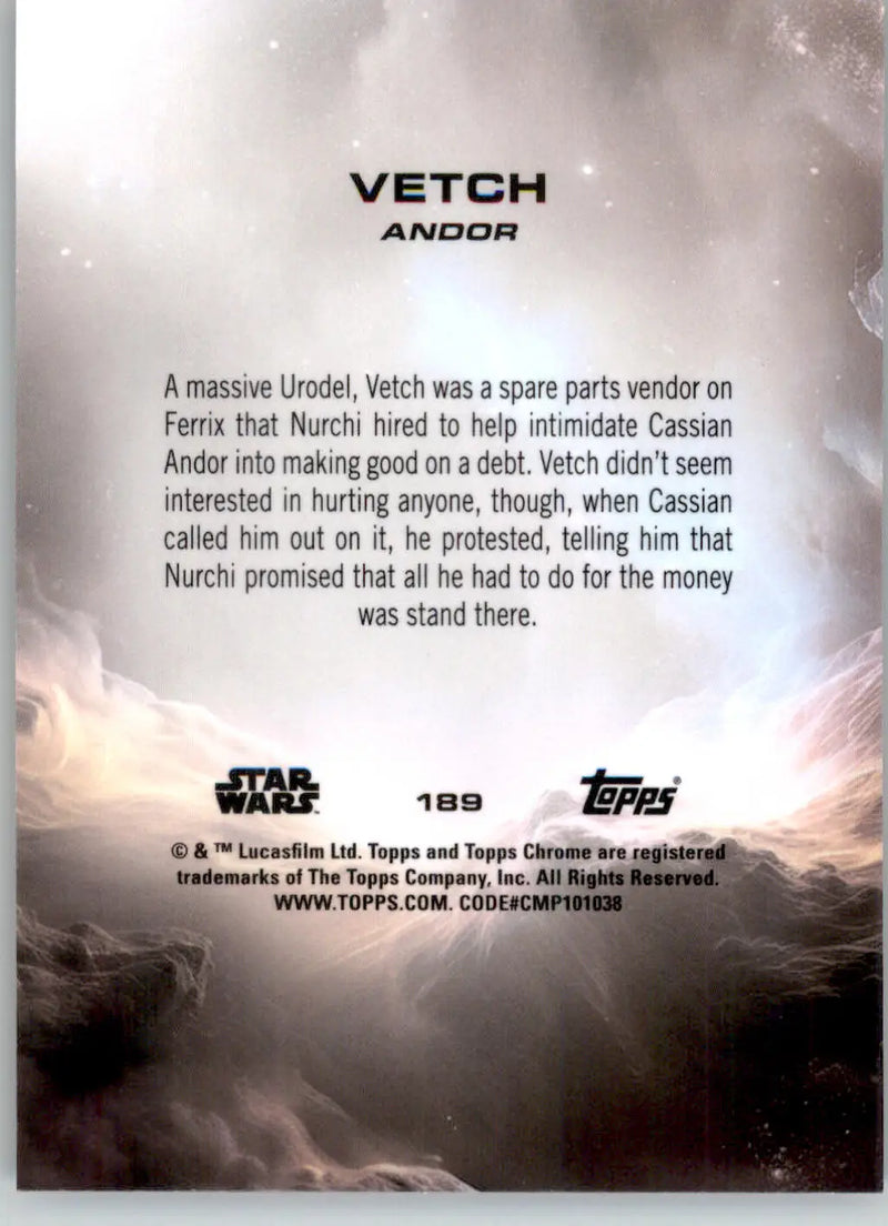 Vetch - 2025 Topps Chrome Sapphire Edition Star Wars - #189 - Non_sport