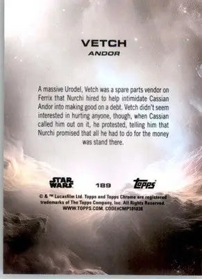 Vetch - 2025 Topps Chrome Sapphire Edition Star Wars - #189 - Non_sport - Non-Sports Card Single