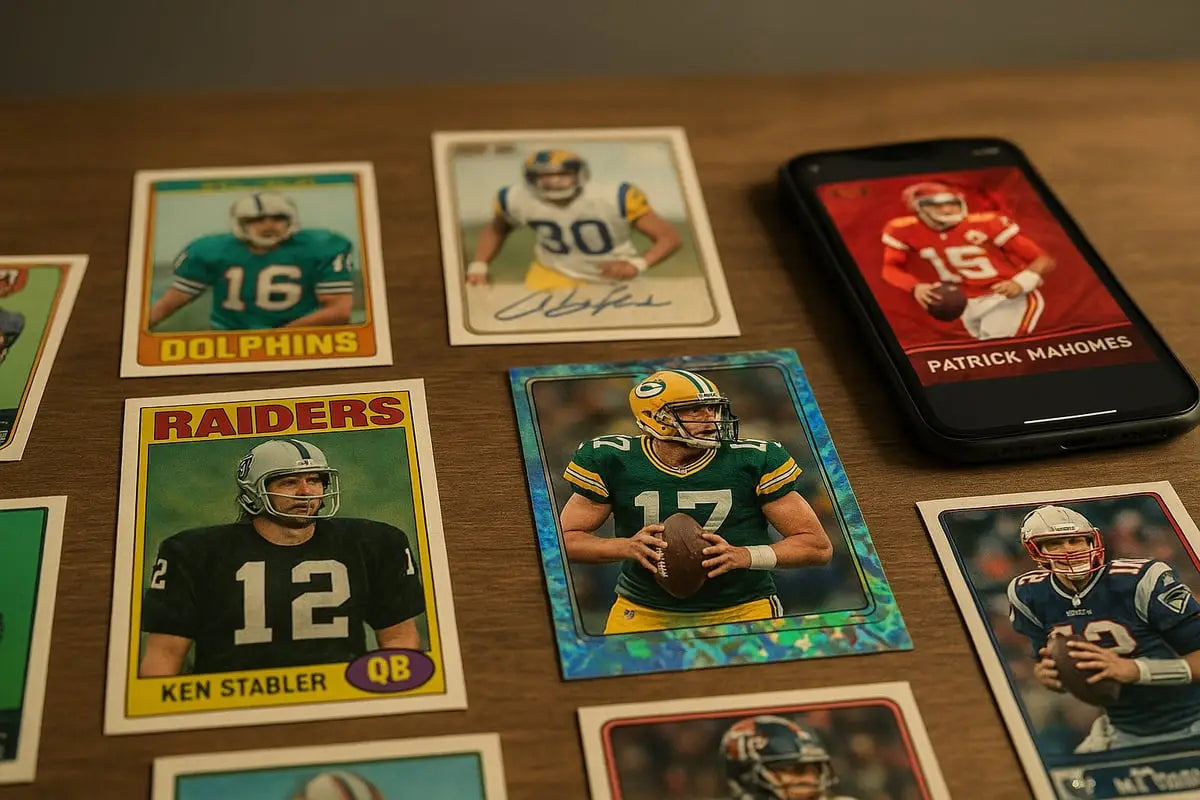Vibrant holographic Green Bay Packers football trading card