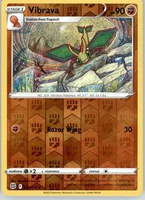 Vibrava - Brilliant Stars - 075/172 - Reverse Holo LP Pokemon - Pokémon Card Single