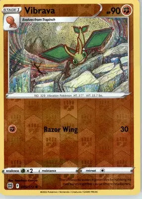 Vibrava - SWSH09: Brilliant Stars - Reverse Holo LP - #075/172 - Pokémon Card Single