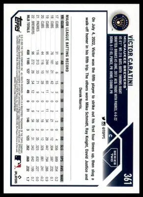Victor Caratini 2023 Topps #361 Milwaukee Brewers - Baseball Card Single