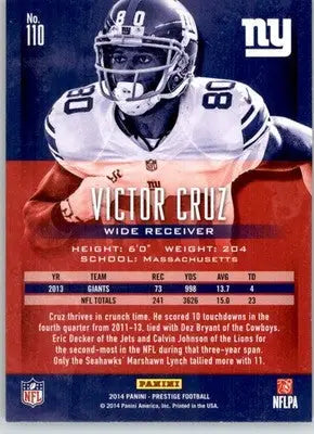 Victor Cruz - 2014 Panini Prestige - #110 - Football - Football Card Single