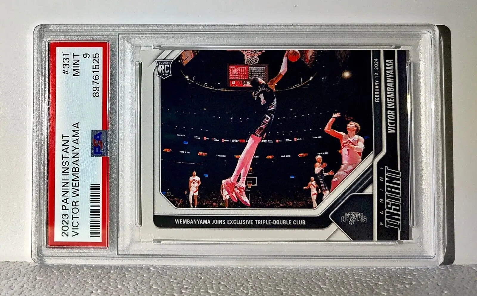 Victor Wembanyama 2023-24 Panini #331 NBA Rookie Card 1 of 5172 PSA 9 MINT - Basketball Card Single
