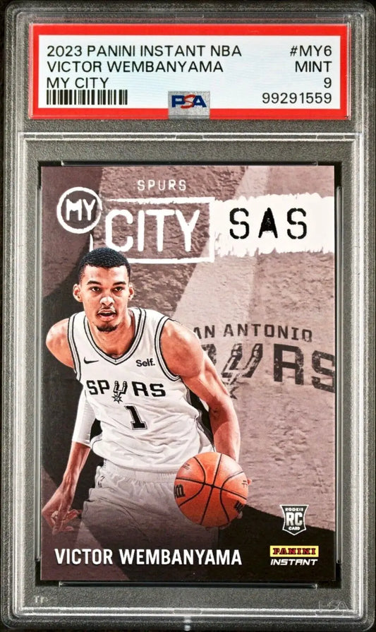 Victor Wembanyama 2023 Panini MyCity Rookie NBA #MY-6 Card PSA 9 Mint - Basketball Card Single