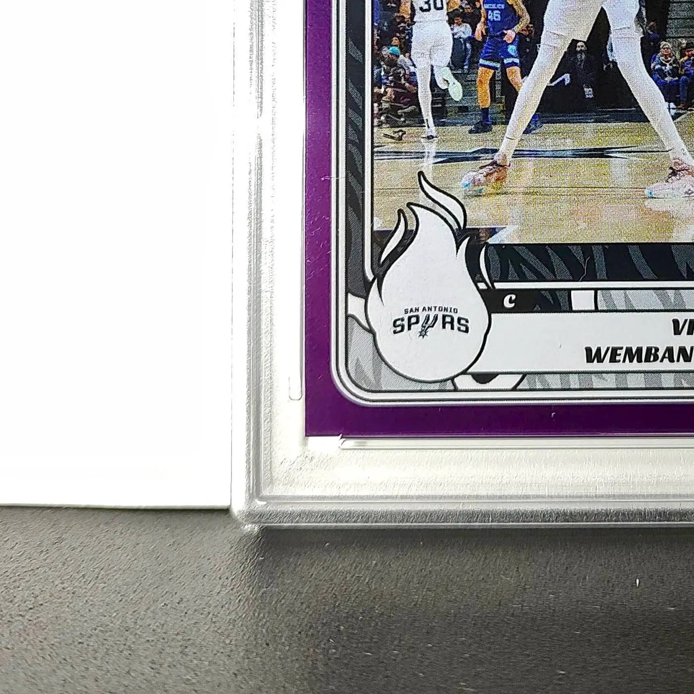 Victor Wembanyama 2024-25 Panini NBA #63 Sticker 42/75 Purple Foil PSA 7 NM