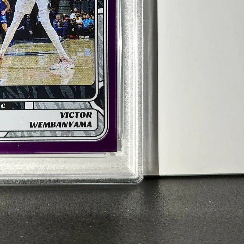 Victor Wembanyama 2024-25 Panini NBA #63 Sticker 42/75 Purple Foil PSA 7 NM
