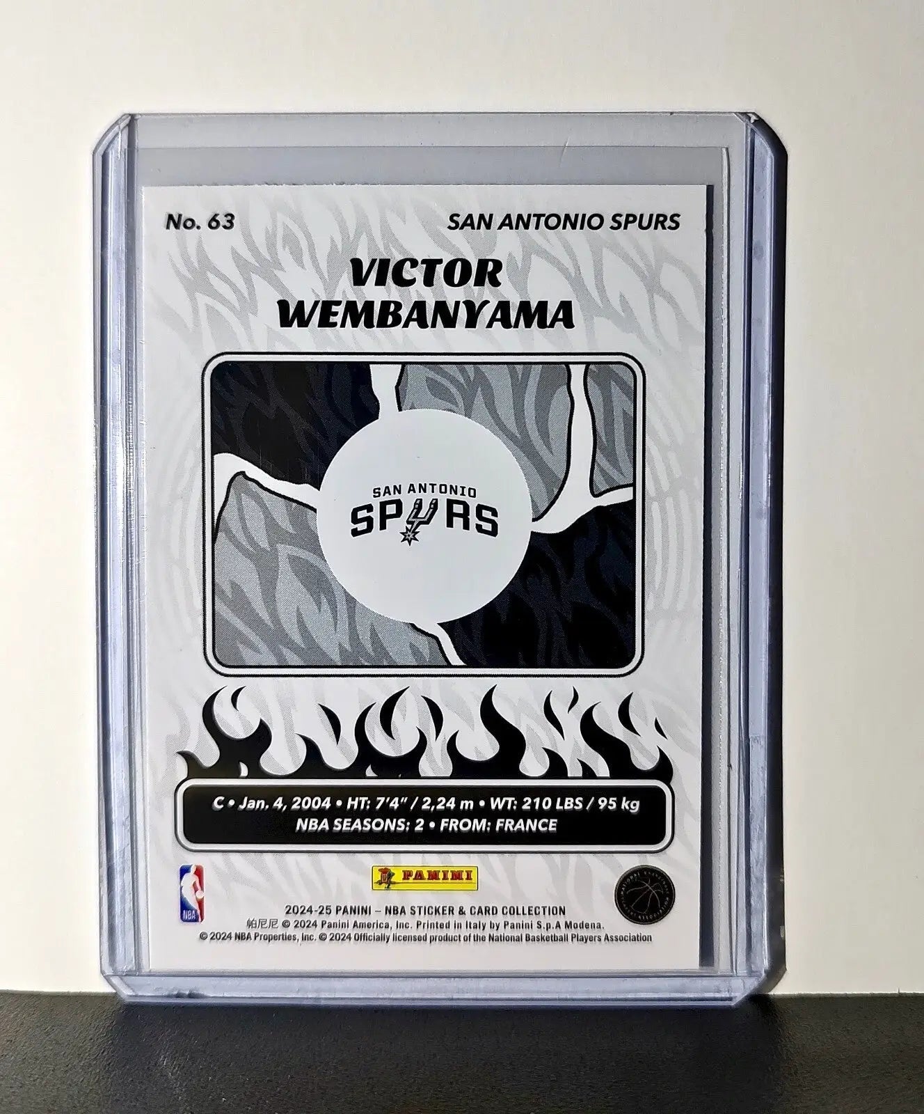 Victor Wembanyama 2024-25 Panini NBA #63 Sticker Card San Antonio Spurs - Basketball Card Single