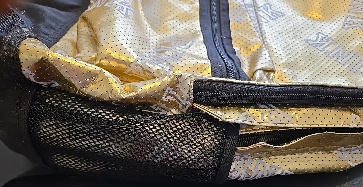 Victoria’s Secret PINK Gold Metallic Backpack – Perforated Style Black Base. - Apparel