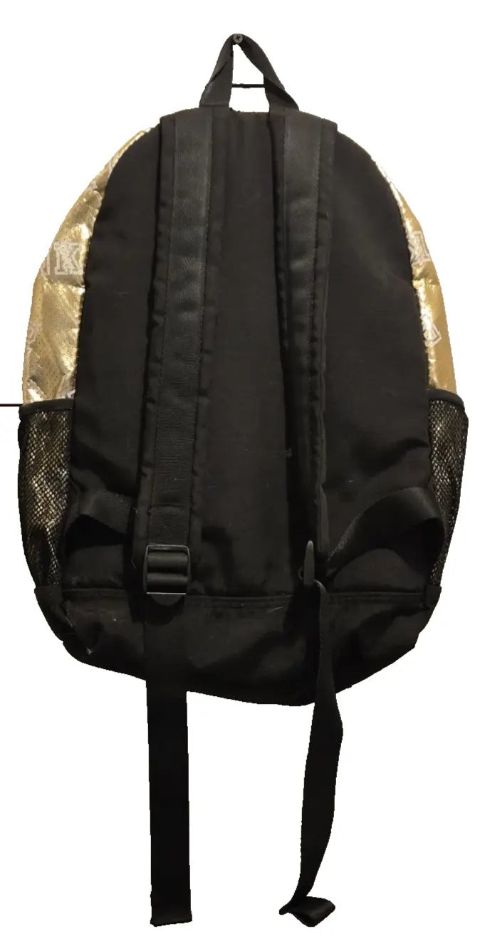 Victoria’s Secret PINK Gold Metallic Backpack – Perforated Style Black Base. - Apparel