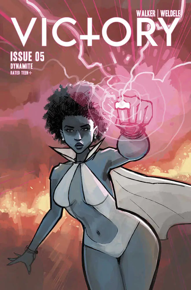 Powerful superhero on Victory #5 Cover C Weldele with glowing energy, ideal for trading cards