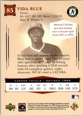 Vida Blue - 2004 Upper Deck Sweet Spot Classic - #85 - Baseball - Baseball Card Single