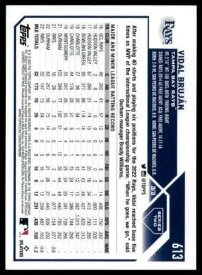 Vidal Bruján 2023 Topps #613 Tampa Bay Rays - Baseball Card Single