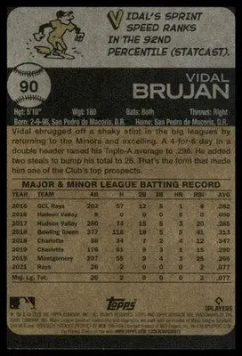 Vidal Brujan Rookie 2022 Topps Heritage #90 Tampa Bay Rays - Baseball Card Single