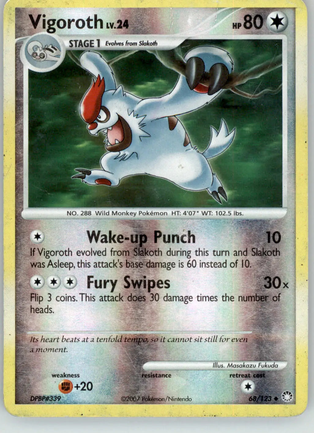 Vigoroth - Mysterious Treasures - 68/123 - Reverse Holo MP Pokemon - Pokémon Card Single