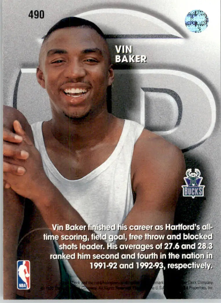 Vin Baker - 1993-94 Upper Deck - #490 - Basketball - Basketball Card Single
