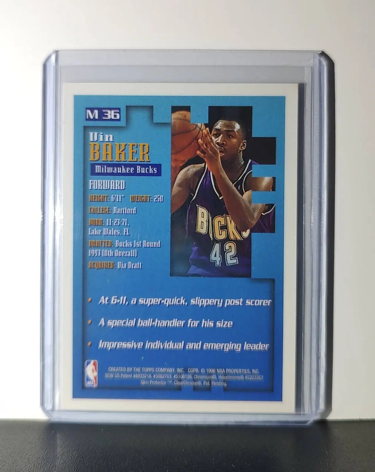 Vin Baker 1995-96 Topps Finest NBA #M36 Mysterly Bucks