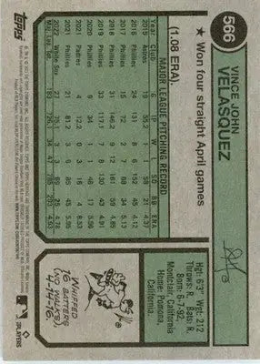 Vince Velasquez - 2023 Topps Heritage - #566 - Baseball - Baseball Card Single