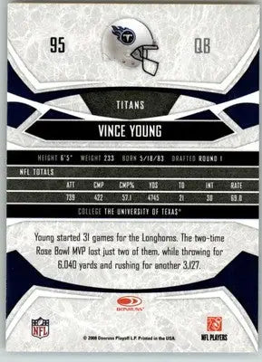 Vince Young - 2008 Donruss Gridiron Gear - #95 - Football - Football Card Single