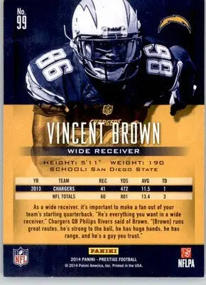 Vincent Brown - 2014 Panini Prestige - #99 - Football - Football Card Single