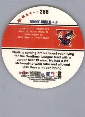 Vinnie Chulk - 2003 Fleer Hardball - #266 - AUTO Baseball - Baseball Card Single