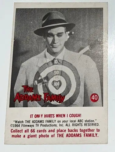 Vintage 1964 Donruss Addams Family Trading Card #40 It Only Hurts When I Cough! - Non-Sports Card Single