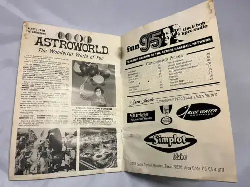 VINTAGE 1969 Houston Astros vs Philadelphia Phillies Program Houston Astros - Sports Memorabilia