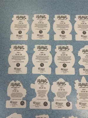 Vintage 1996 Yu-Gi-Oh! Vending Sandy Lion holographic sticker set featuring card series