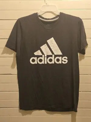 Vintage Adidas T-Shirt Mens L Black Large Logo Short Sleeve Performance Tee - Apparel