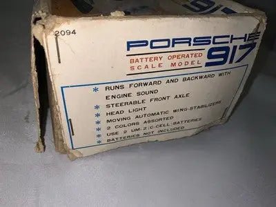 Vintage Asahi Japan Porsche 917 Toy Car with Box Battery Operated Nice - Action Figure & Toy