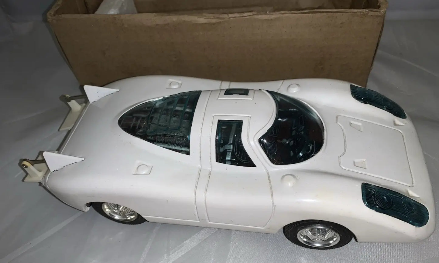 Vintage Asahi Japan Porsche 917 Toy Car with Box Battery Operated Nice - Action Figure & Toy