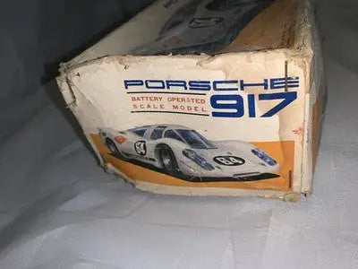 Vintage Asahi Japan Porsche 917 Toy Car with Box Battery Operated Nice - Action Figure & Toy
