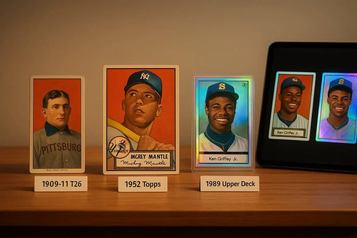 Vintage baseball cards: 1909-11 T26 Pittsburgh player and 1952 Topps Mickey Mantle