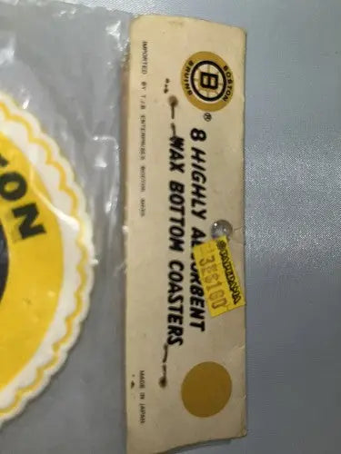Vintage Boston Bruins Hockey Wax Bottom Coasters Japan New Old Stock 8/pkg - Sports Memorabilia
