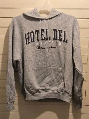 Vintage Champion Hoodie Mens L Hotel Del Coronado Gray Pullover Kangaroo Pocket - Apparel