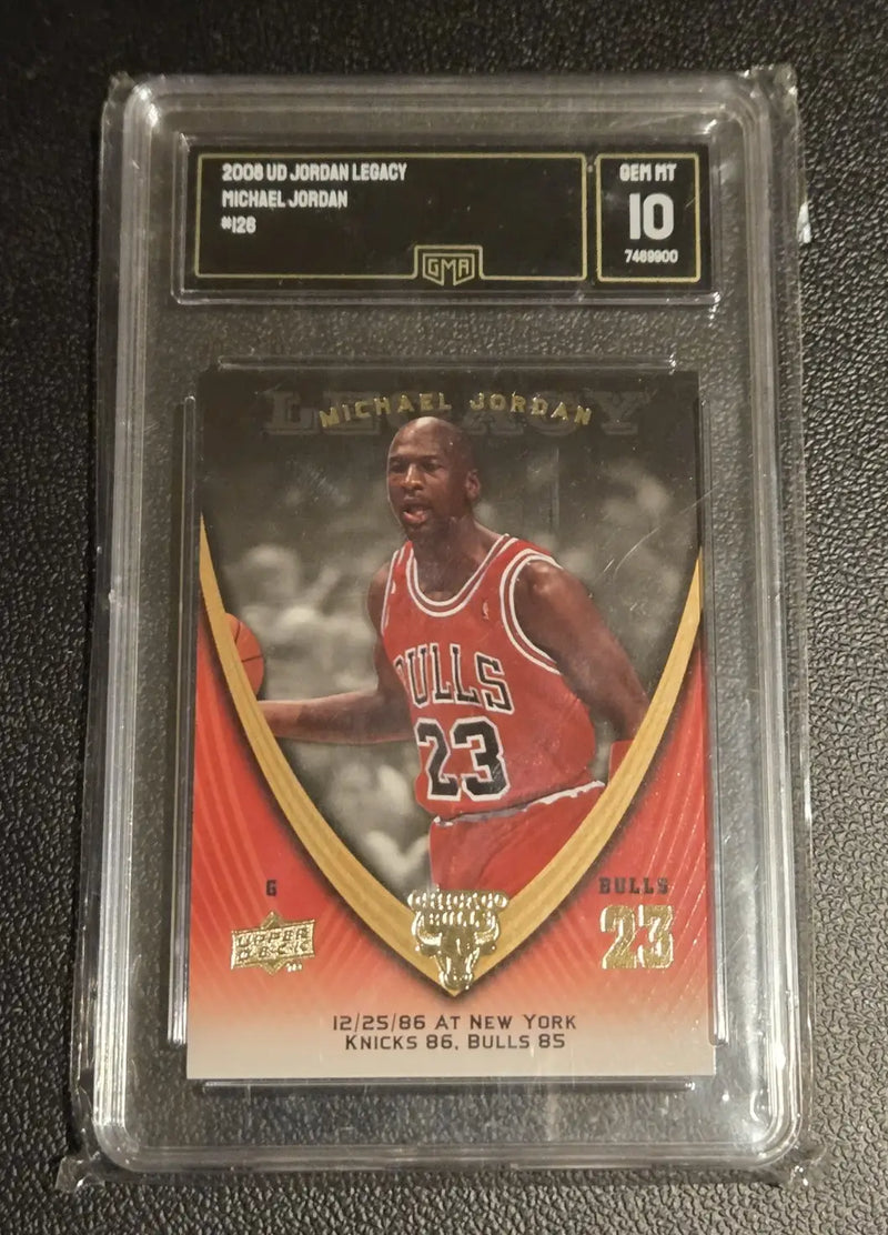Vintage Chicago Bulls Snapback Hat + Michael Jordan & D.Rodman Graded card Lot - Sports Memorabilia