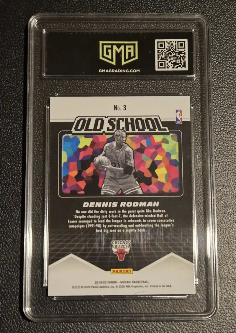 Vintage Chicago Bulls Snapback Hat + Michael Jordan & D.Rodman Graded card Lot - Sports Memorabilia