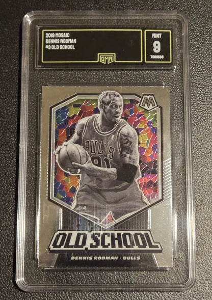 Vintage Chicago Bulls Snapback Hat + Michael Jordan & D.Rodman Graded card Lot