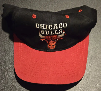 Vintage Chicago Bulls Snapback Hat + Michael Jordan & D.Rodman Graded card Lot